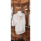 Vintage 70s Peasant Blouse Embroidered Cream Cotton Lace Short Sleeves