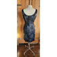 60s Wiggle Dress Black Beaded Silk Hong Kong Embroidery / M