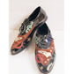 Vintage 90s Lace Up Shoes w/Graphicl Patchwork Music Notes Guitar Hearts Stars Lips Abstrax