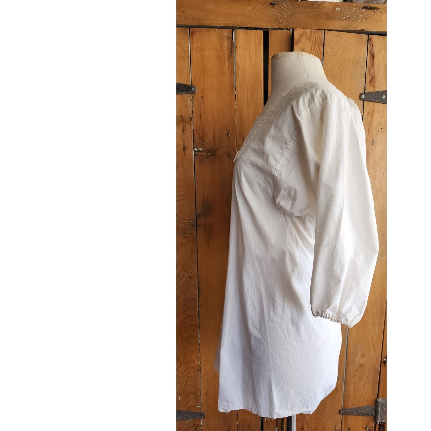 Vintage 70s Smock Tunic Top Embroidered White Cotton Fashion Mart Japan