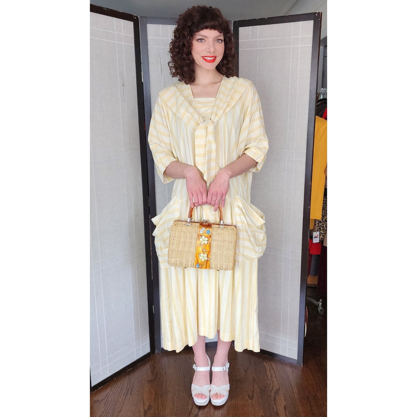 Vintage 60s Wicker Basket Purse Princess Charming Atlas