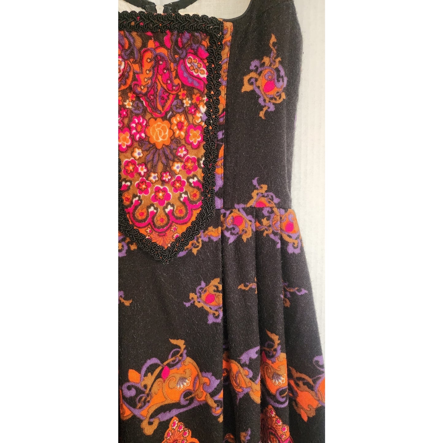 Vintage Dirndl Dress Boho Maxi Traditional Austrian Folk Costume Isola XS Juniors Teen