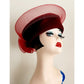 Vintage 80s Burgundy Red Hat Halo Mesh w/Bow