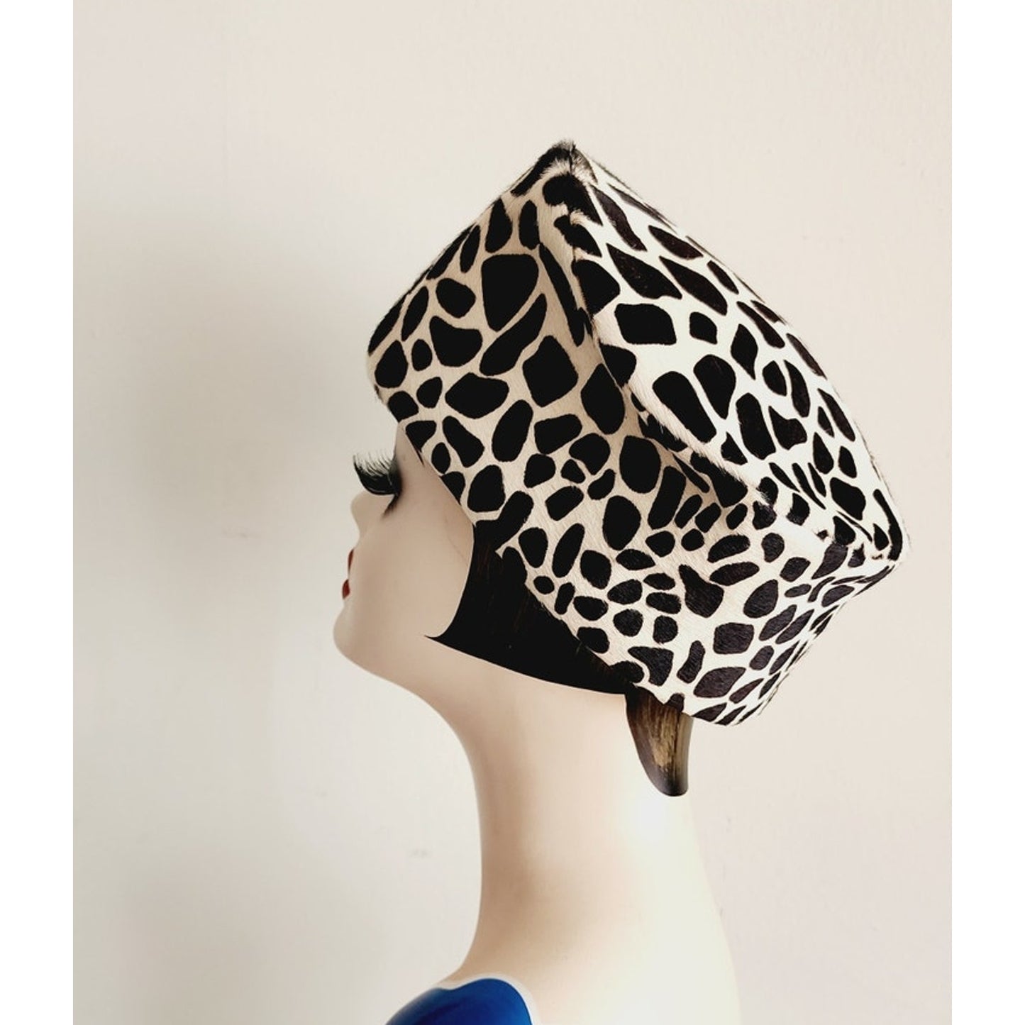 Vintage Leopard Print Hat Don Anderson Bonwit Teller 90s Does 60s Toque