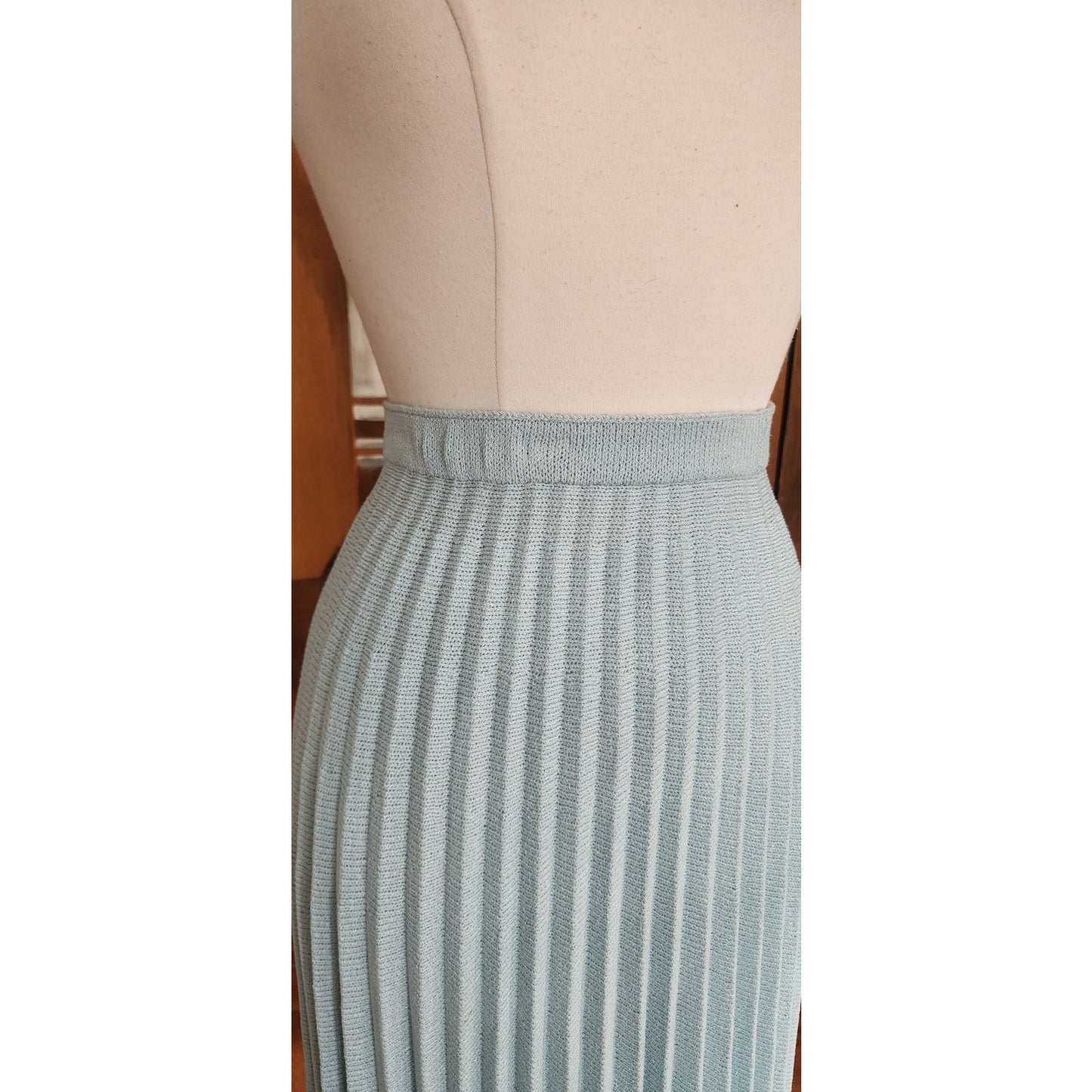 Vintage 70s St John Santana Knit Suit Baby Blue w/Blouse RARE