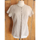 Eileen Fisher Beige Linen Top Short Sleeve Button Down / M