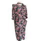 Vintage 80s UNGARO Silk Floral Print Dress Necktie Sash Button Down Front