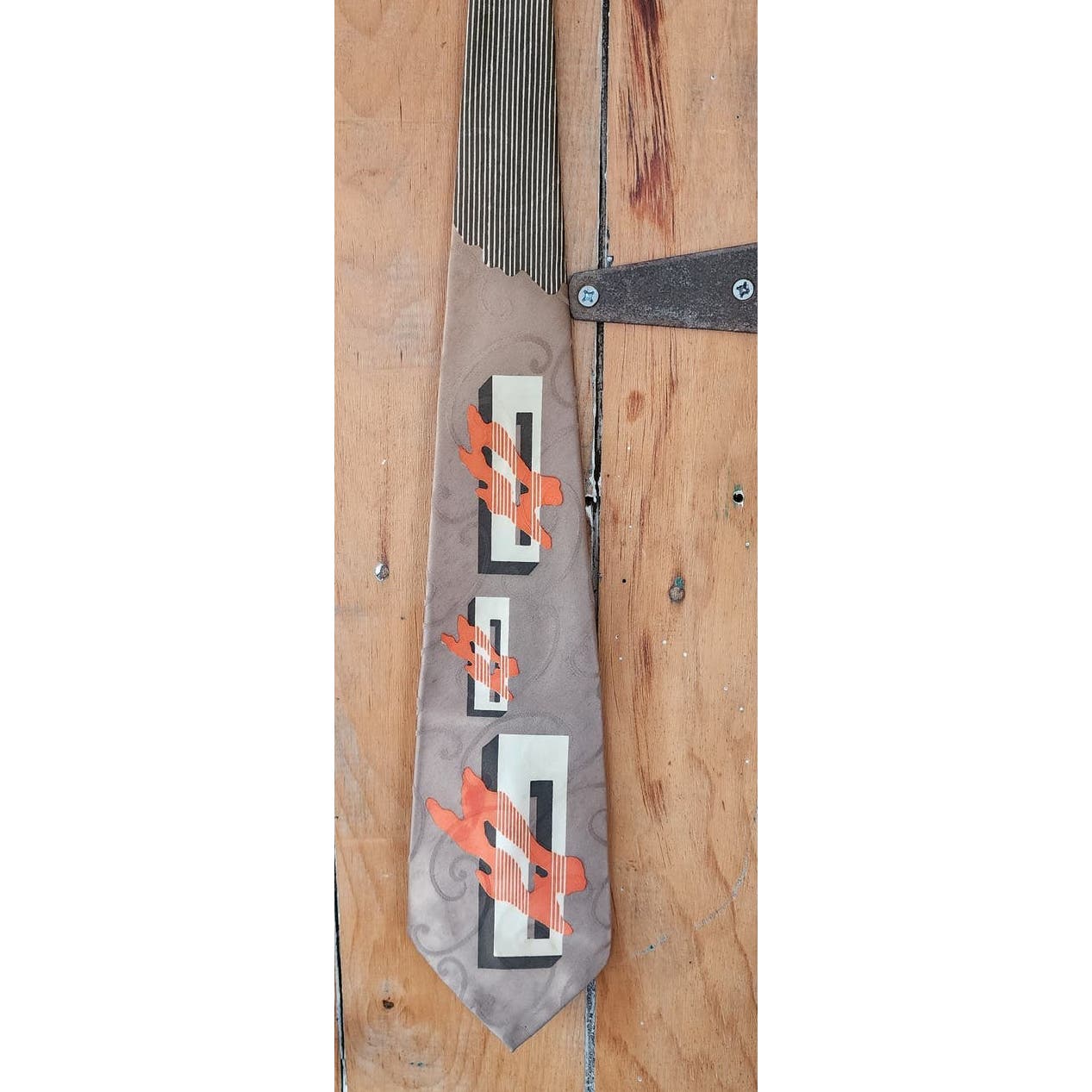 Vintage 40s Mens Tie Modernist  Abstract Print Cutter Cravat Original Kraft's