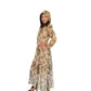 Vintage 1970s Kristie Lou Dress Hooded Floral Maxi Long Sleeve Woodland Fairy