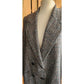 Vintage 80s Long Blazer Lilli Ann Houndstooth Wool Jacket Gray Black