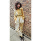 Vintage 80s Jumpsuit Yellow Gold Ombre w/Embroidered Studs Varda Garfinkel