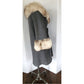 60s Gray Wrap Coat w/Cream Fox Fur Collar & Cuffs Gino Rossi
