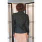 Vintage 40s Black Blazer in Nubby Wool Shiny Buttons / S