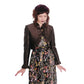 Vintage Brown Jacket Ruffled Trim Wool Silk Frascara M