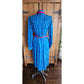 Vintage 80s Blue Silk Dress Polkadot Print Francesca Damon Starington