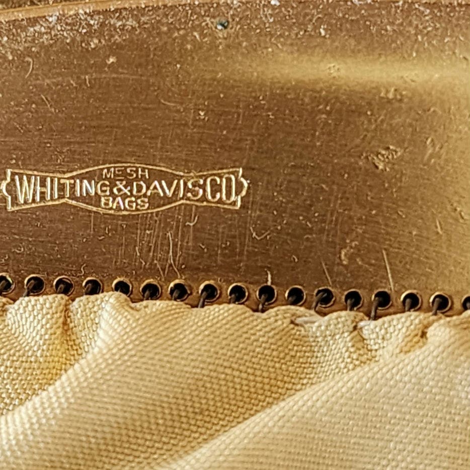 Vintage 20s WHITING DAVIS Mesh Flapper Bag Art Deco Enamel