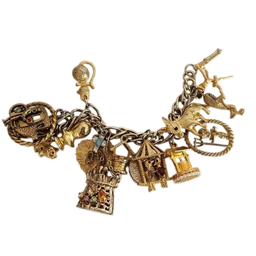 Vintage 50s 60s Gold Charm Bracelet Travel & Hobbies Novelty