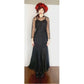 Vintage 30s Evening Dress Black Lace Long Sleeves / S