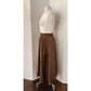 Vintage 70s Midi Skirt in Brown Suede Pia Rucci Large