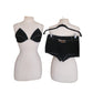 Vintage 60s Black White Bikini Set Bullet Bra + Boy Shorts Majorca Athenee Greece