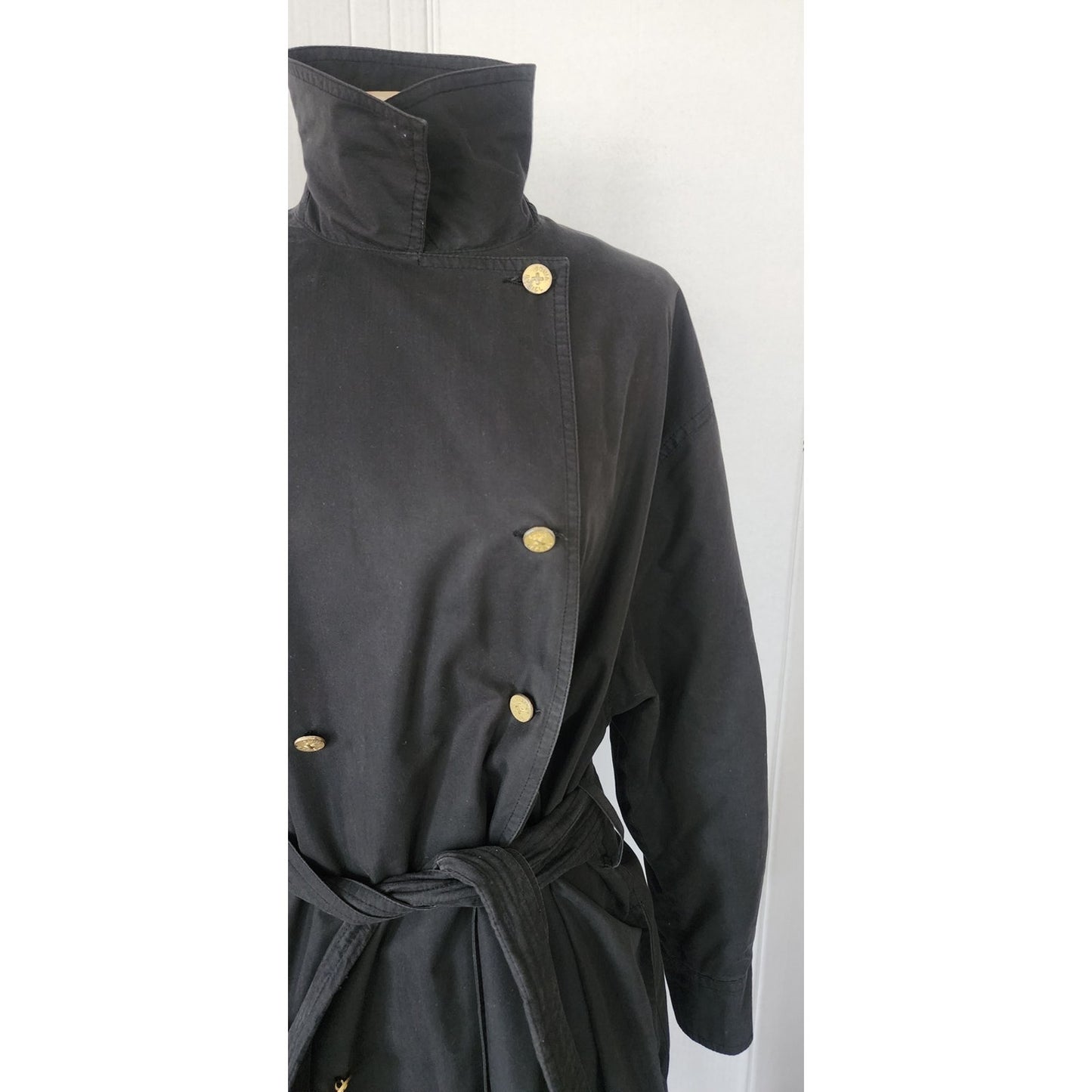 Vintage 80s Sonia Rykiel Coat Black Trench / Medium