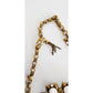 1960s Choker Necklace White Milk Glass & Gold Baroque Style