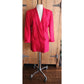 Vintage 80s Red Blazer Power Shoulders Jacket Michi Moon Sanyo