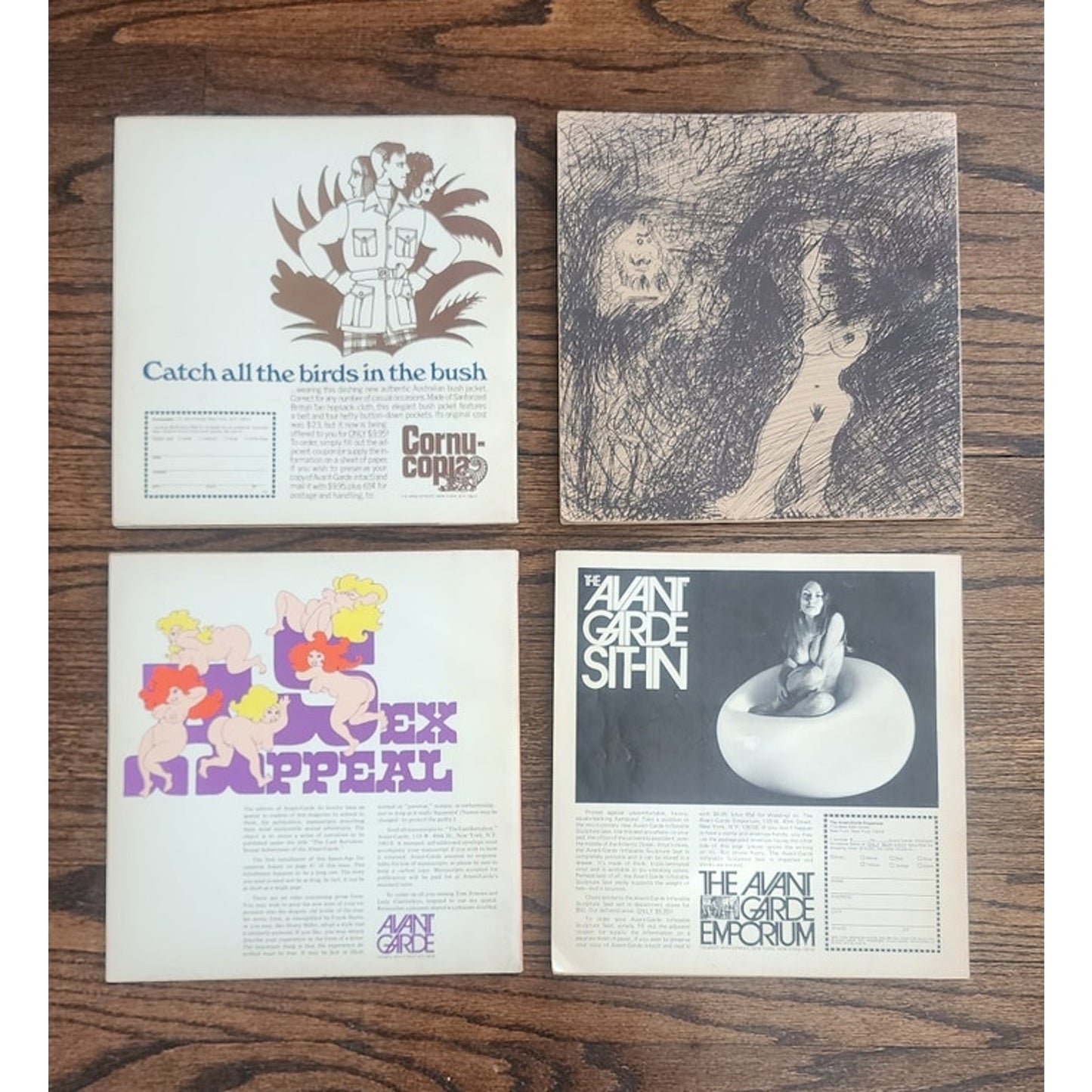 Vintage Avant Garde Magazine 60s 70s Lot of 4: #8, 9, 10, 11 John Lennon Yoko Ono Israel Klimt Fuchs Picasso