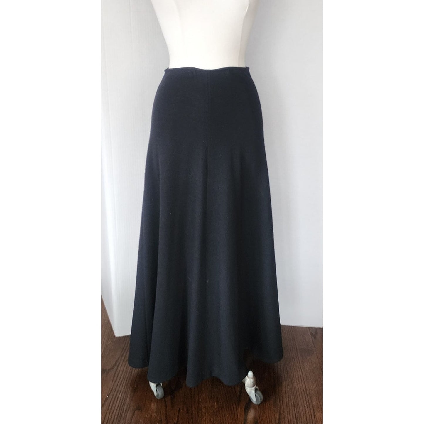 Vintage 1990s St John Knit Evening Skirt Long Black Santa Knit / Med