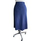Vintage 40s Skirt Navy Blue Wool Side Pleats