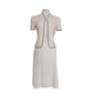 Vintage 1980s St. John Suit Jacket Cardigan Sweater + Skirt Set Cream Knit Marshall Fields