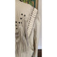 Vintage 1980s White Leather Jacket SUNRIDERS Fringe, Studs & Bone Beads XXL