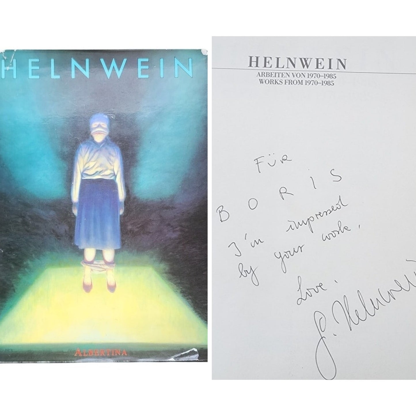 Gottfried Helnwein Signed 1985 Albertina Museum Exhibition Catalog with Artist Inscription to Soviet Émigré Boris Sheynes | Cold War Artist Correspondence Archive | Museum Provenance