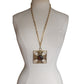 Vintage 1960s Maltese Cross Necklace Baroque Pendant Purple Brown Gold Maximalist Boho