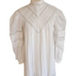 Vintage 1980s Ceegee Sue Wong Dress White Cotton Lace Boho Victorian Puff Sleeve