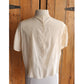 Vintage 40s Cream Silk Blouse Crochet Lace Neckline