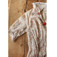 Vintage 30s Silk Day Dress Short Sleeves Speckled Floral Print Large Red Buttons