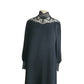 Vintage 1970s Giorgio Sant'Angelo Dress Black Silk Georgette & Lace