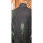 Vintage 1990s Evening Kimono Jacket Shimmering Peacock Feathers Beaded Black Duster Boho Chic Art Nouveau Deco