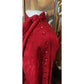 Vintage 1980s Emanuel Ungaro Dress Red Silk Paisley Print I Magnin Long Sleeve Scarf Sash Tie