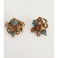 Vintage Charm Earrings Signed VA Goldtone