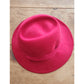 70s Raspberry Red Wool Hat Large Brim Betmar