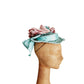 Vintage 30s Blue Pink Hat in Straw & Silk by Milgrim