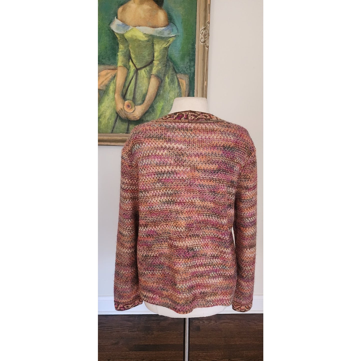 Vintage 1980s MISSONI Cardigan Sweater Orange Brown Red Tones