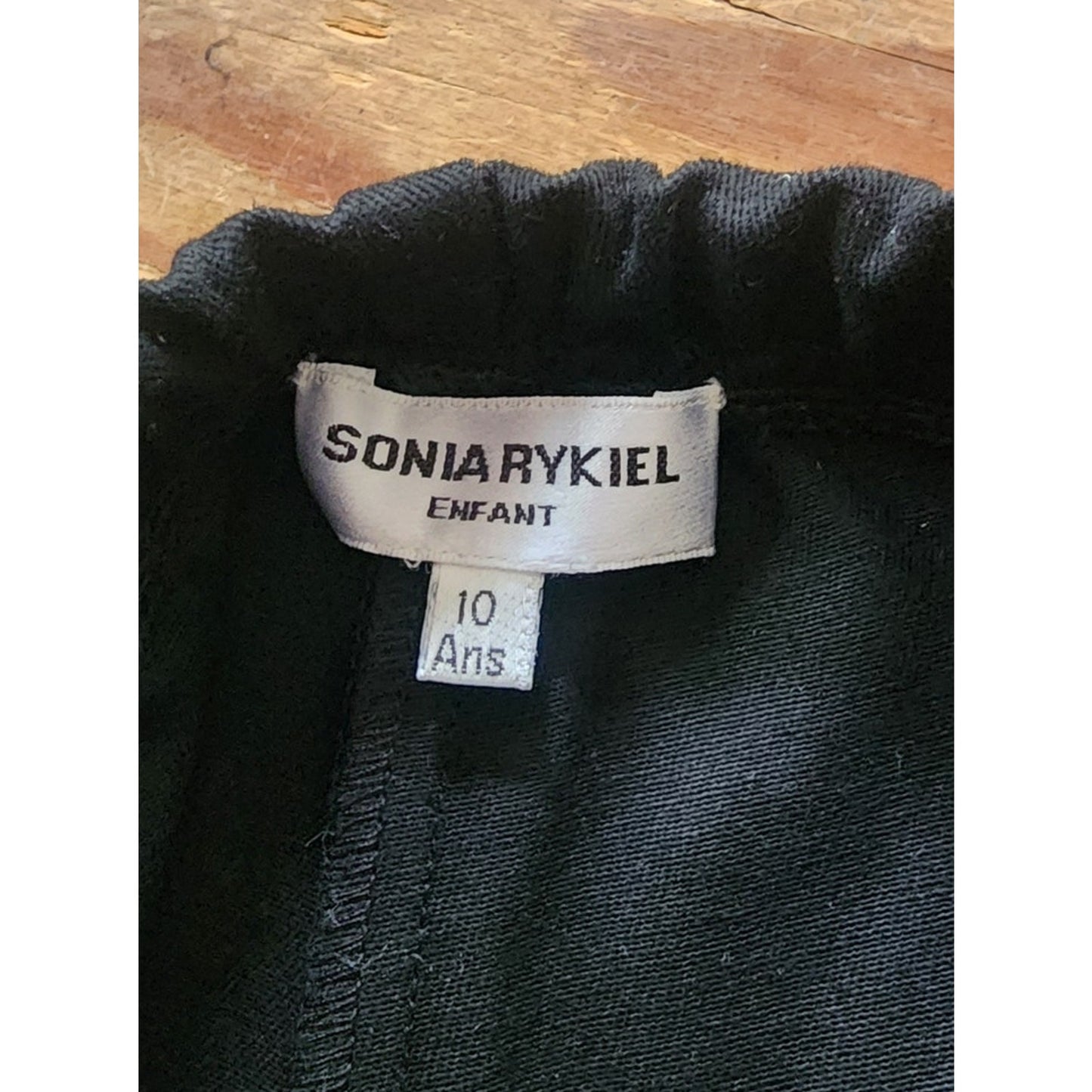 RARE Vintage 1990s Sonia Rykiel Kids Jeans Enfant Girls Childrens Pants Floral Embroidery Black Denim Flares