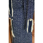Vintage 1920s Day Dress Silk Print Navy Blue Polkadot Micro Dot Long Sleeves / S