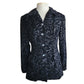 Vintage 90s Burnout Velvet Blazer Black Jacket Annie Alexander