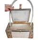 Vintage 50s TYROLEAN NY Lucite Box Bag Pearl White Silver Filigree Art Deco