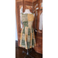 Vintage 40s 50s MCM Cotton Print Sun Dress Green Yellow Gingham Patchwork Rockabilly