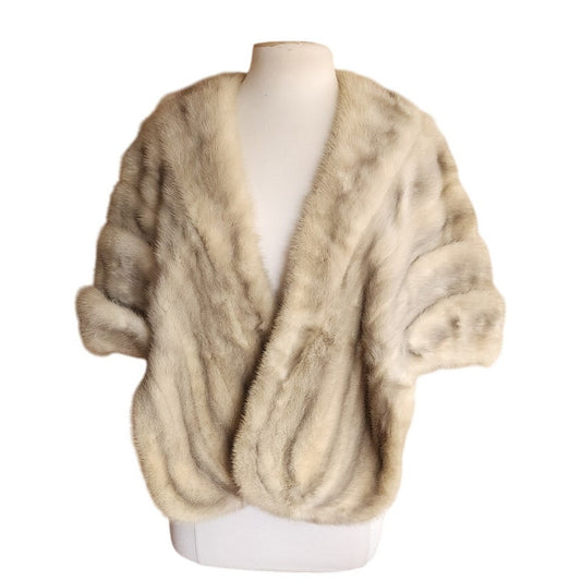 Vintage 50s Silver Mink Fur Wrap Stole by Hoffman-Morton